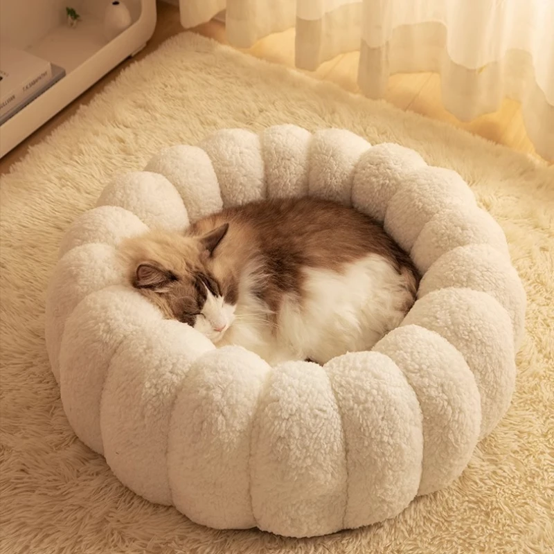 Cama de invierno para gatos, camas grandes para interiores, cachorros, gatitos, gatos, mascotas, estera, sofá, gatitos, perro pequeño, Catnap, sofás elevados peludos para dormir - imagen 3