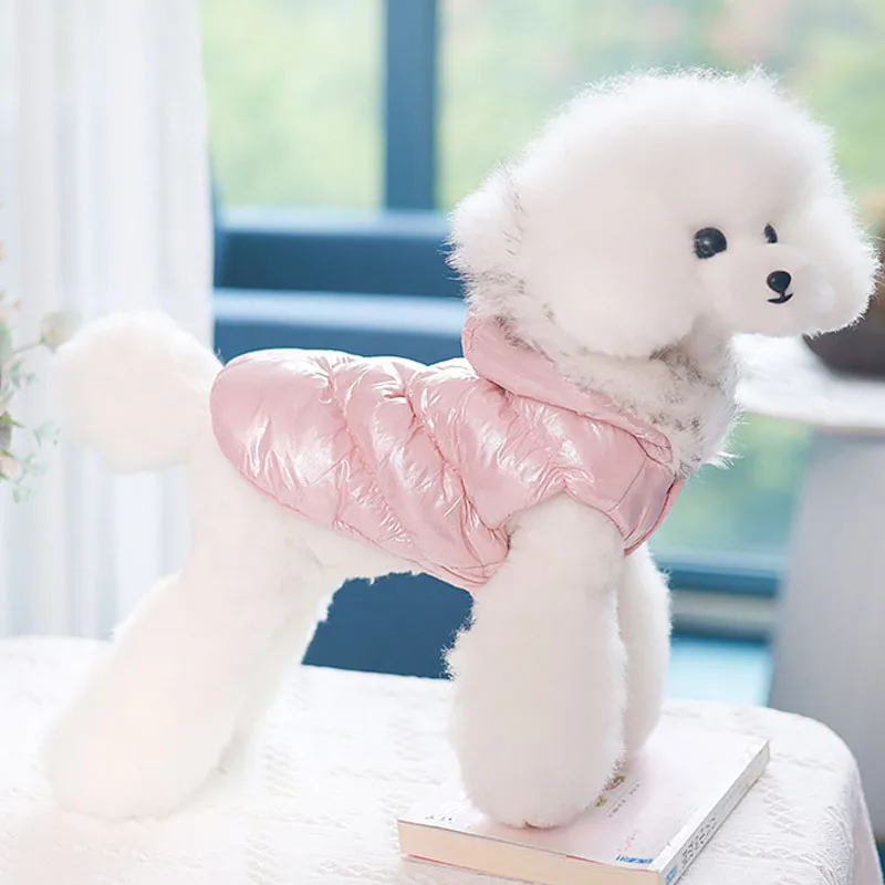 Ropa de lujo para perros, disfraz sin mangas de invierno, chaleco con capucha, chaqueta de plumón para perros pequeños, abrigo para cachorros, Chihuahua, perro salchicha, XS-XXL - imagen 4