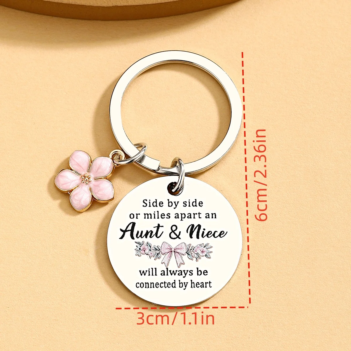 Los mejores regalos de tía de todos los tiempos para tías favoritas de Navidad Llaveros de Navidad Regalos de sobrina Regalo de tía pensativo - imagen 3