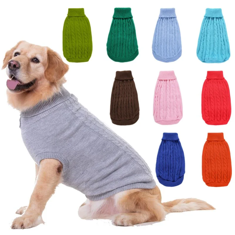 Ropa de invierno para mascotas, Jersey de punto para perros pequeños y medianos, Chihuahua, cachorro, suéter cálido puro para perros - imagen 2