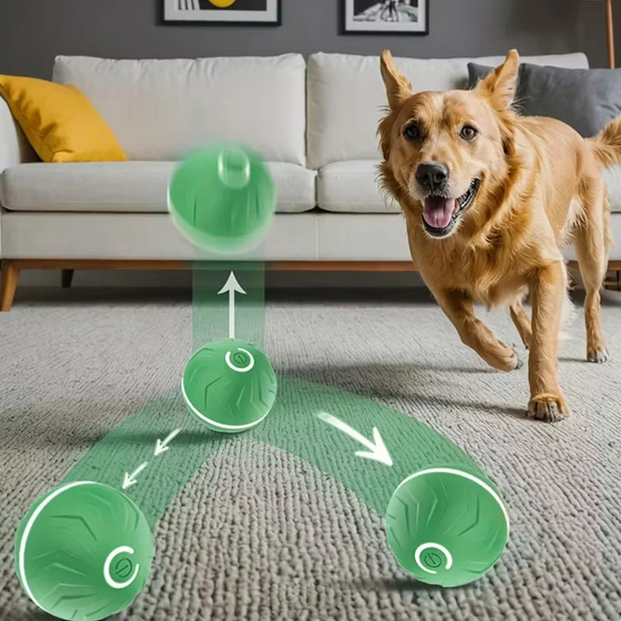 Pelotas de juguete interactivas para perros inteligentes, pelota que rebota en movimiento automático USB para cachorros a perros grandes, pelota electrónica para mascotas, regalo de Navidad - imagen 5