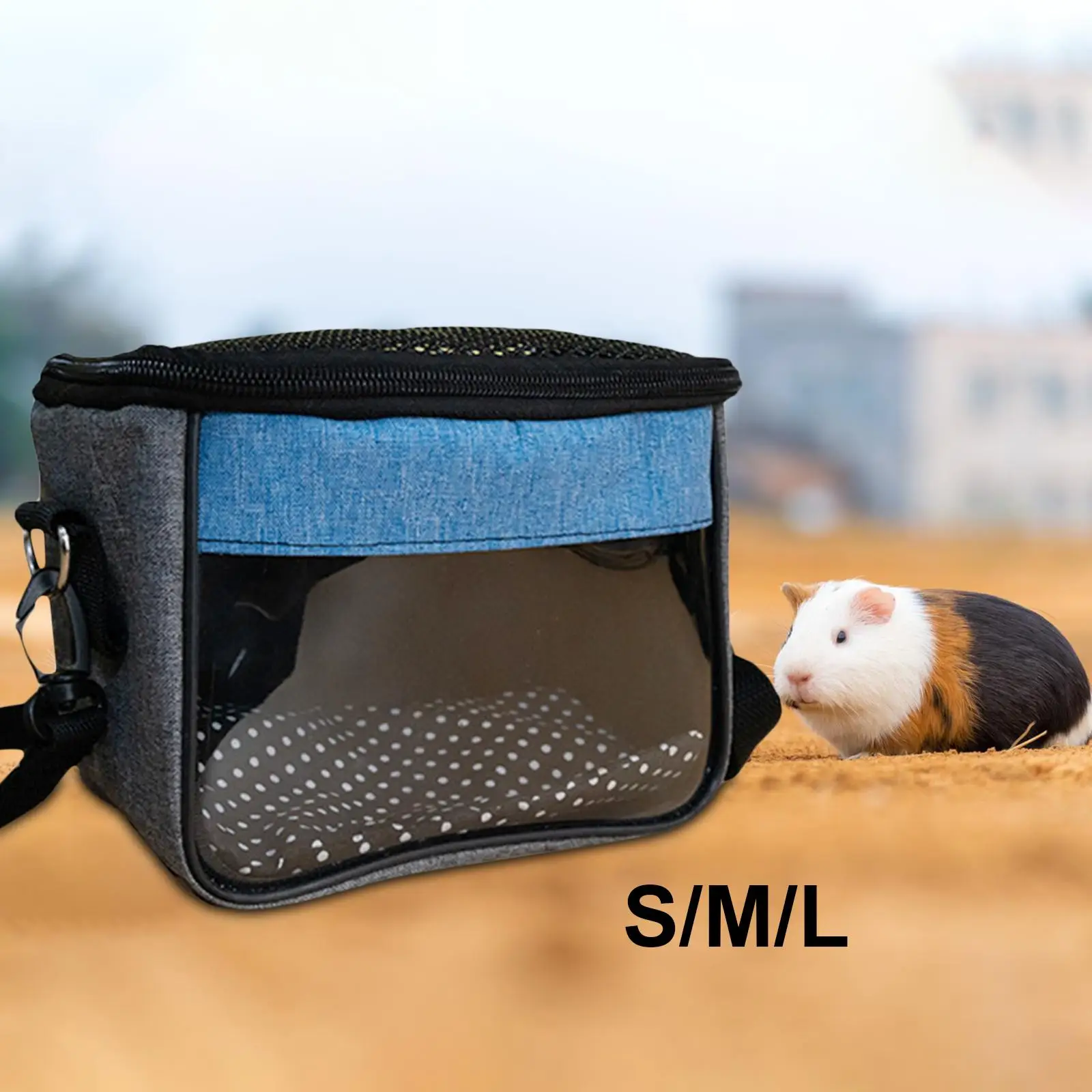 Bolsa de transporte portátil para mascotas, bolsa de viaje para hámster, bolsa de salida transpirable para Conejo, ardilla, Chinchillas, ratas, planeador de azúcar - imagen 3