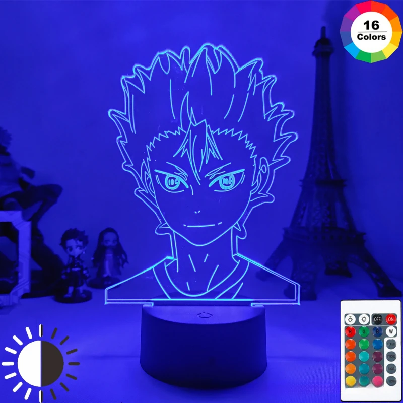 Lámpara 3D Haikyuu Hinata – Luz nocturna kawaii para dormitorio - imagen 5