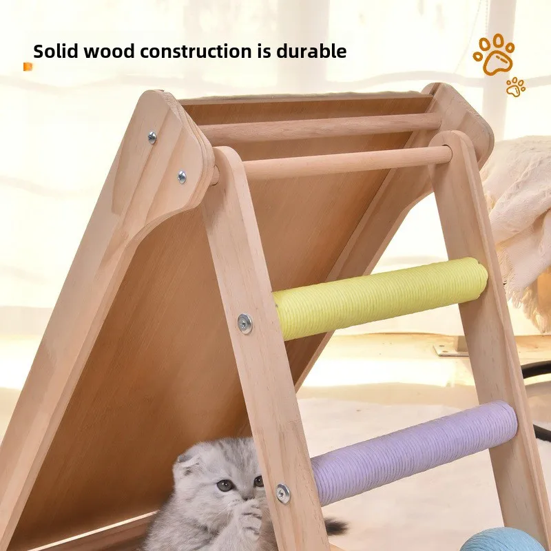 Tablero rascador para gatos, marco de escalada, poste de Sisal que no se queda de migas, muebles simples de madera maciza para mascotas, productos de juguete verticales, accesorios - imagen 2