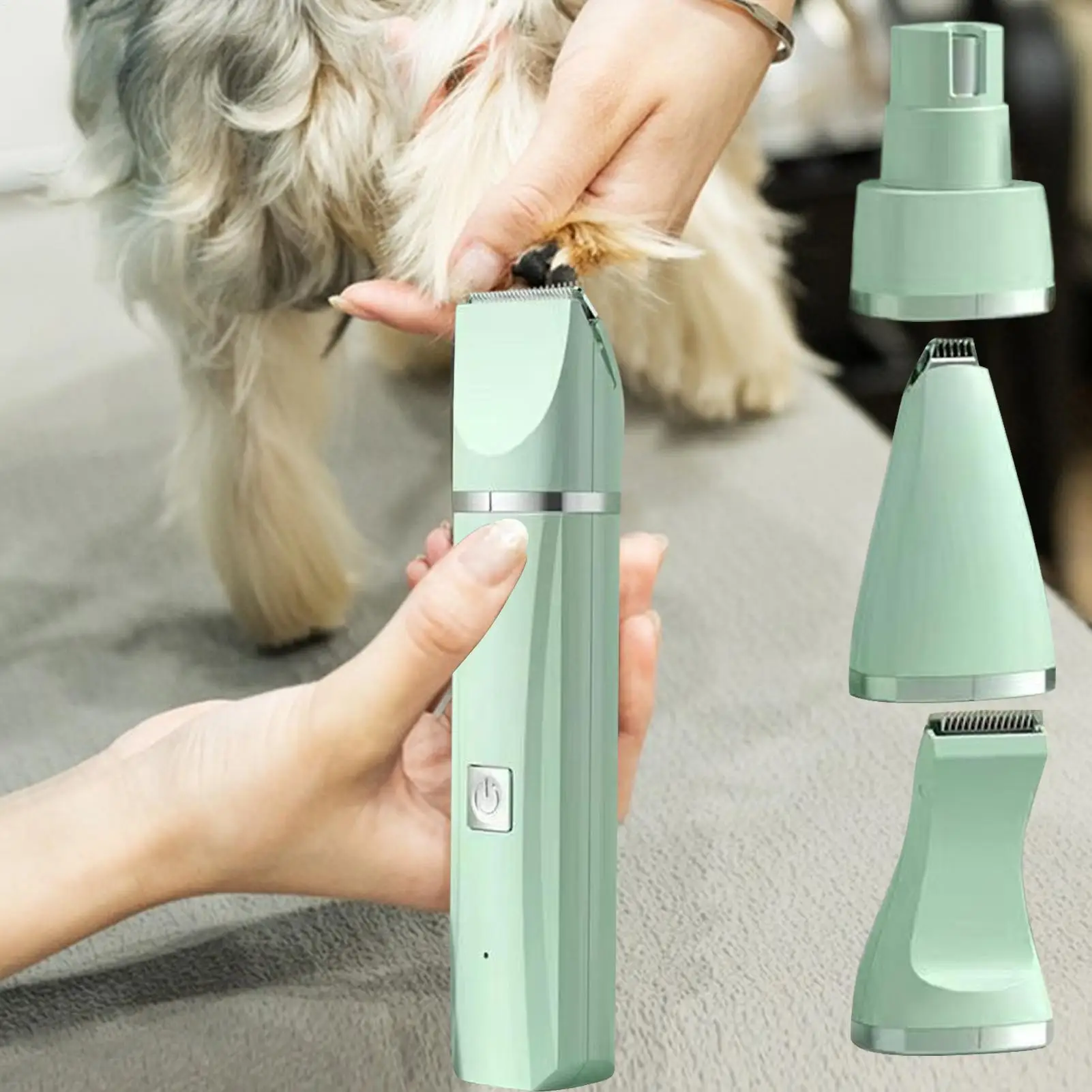 Cortaúñas para perros, afeitadora de pelo 4 en 1, herramienta trituradora de uñas eléctrica inalámbrica silenciosa para ojos de gato, cara, orejas, patas, pelo mate - imagen 4