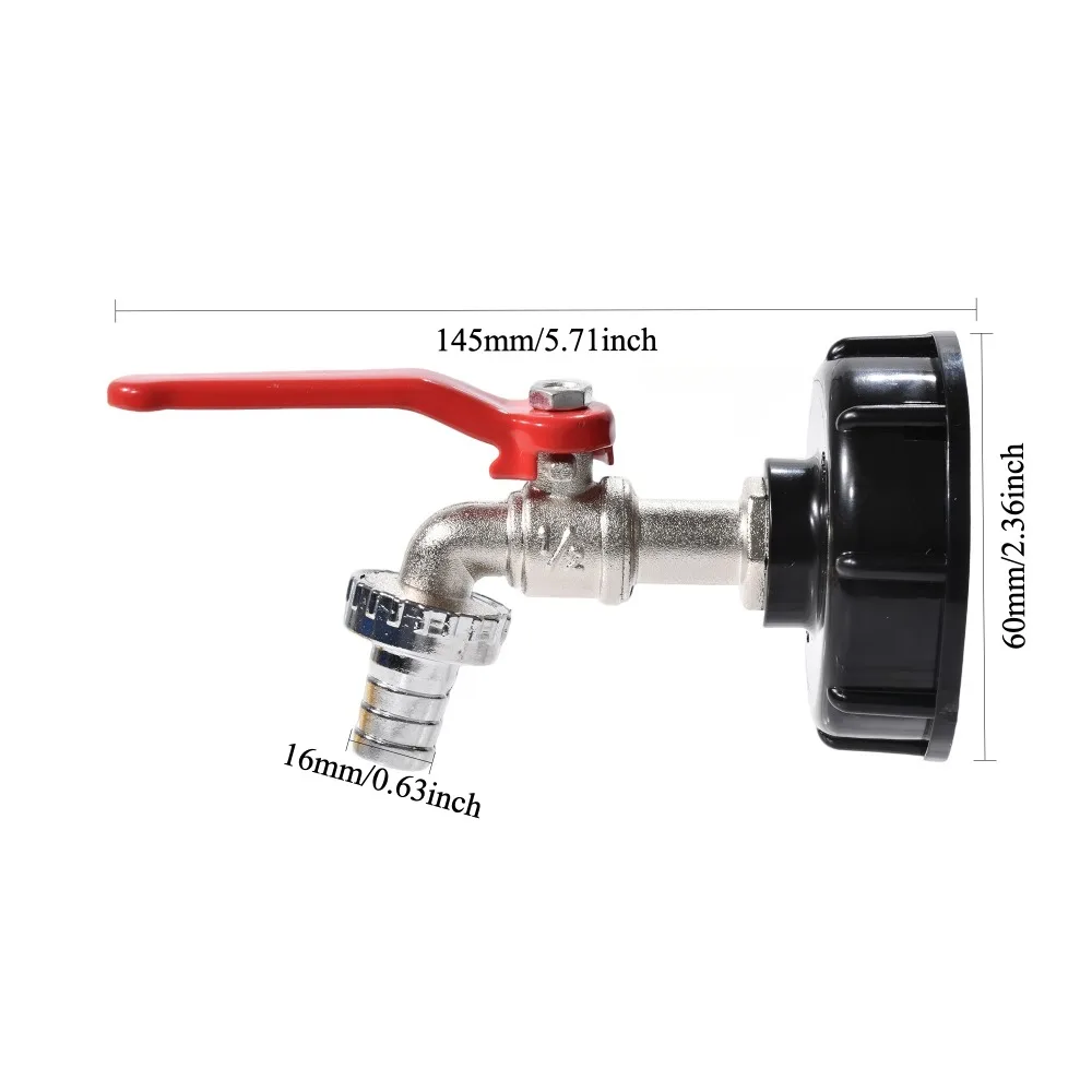 Adaptador de grifo de aleación para tanque de mano IBC, rosca S60x6, manguera de jardín de plástico y Metal duradero, conector rápido, 1 ud. - imagen 5