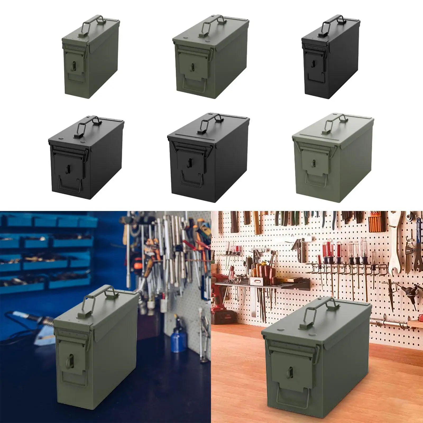 Portable Tool Box Heavy Duty Carrier Container Steel Hard Case Multipurpose for Equipment Tools Home Repairs Components Travel