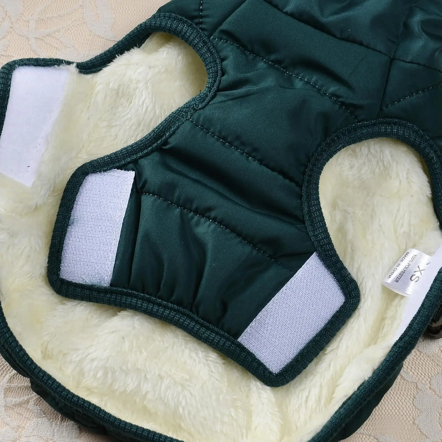 Abrigo de invierno perro pequeño: cuello alto, forro polar, ajustable - imagen 5