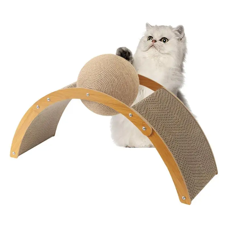 Juguete rascador para gato, Bola de rascado con forma de puente arqueado, tabla de rascar portátil para jugar con garra - imagen 3