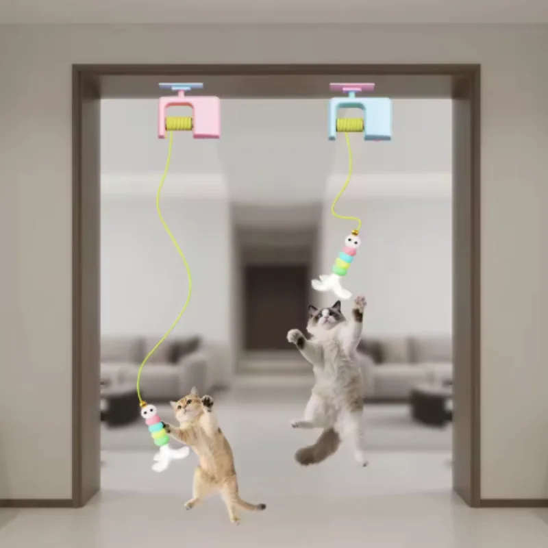 Juguete interactivo para gatos – colgante de oruga y pájaro volador - imagen 2