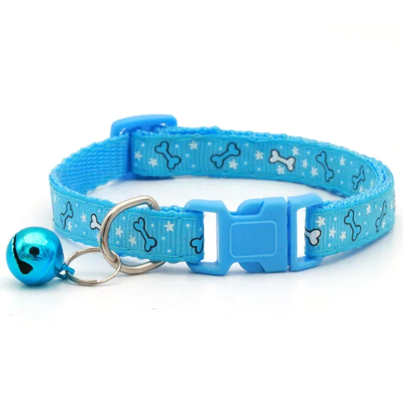 Collar ajustable de hueso de dibujos animados para perro, gatito y gato, hebilla de poliéster con campana, accesorios para perros pequeños, suministros para gatitos - imagen 4