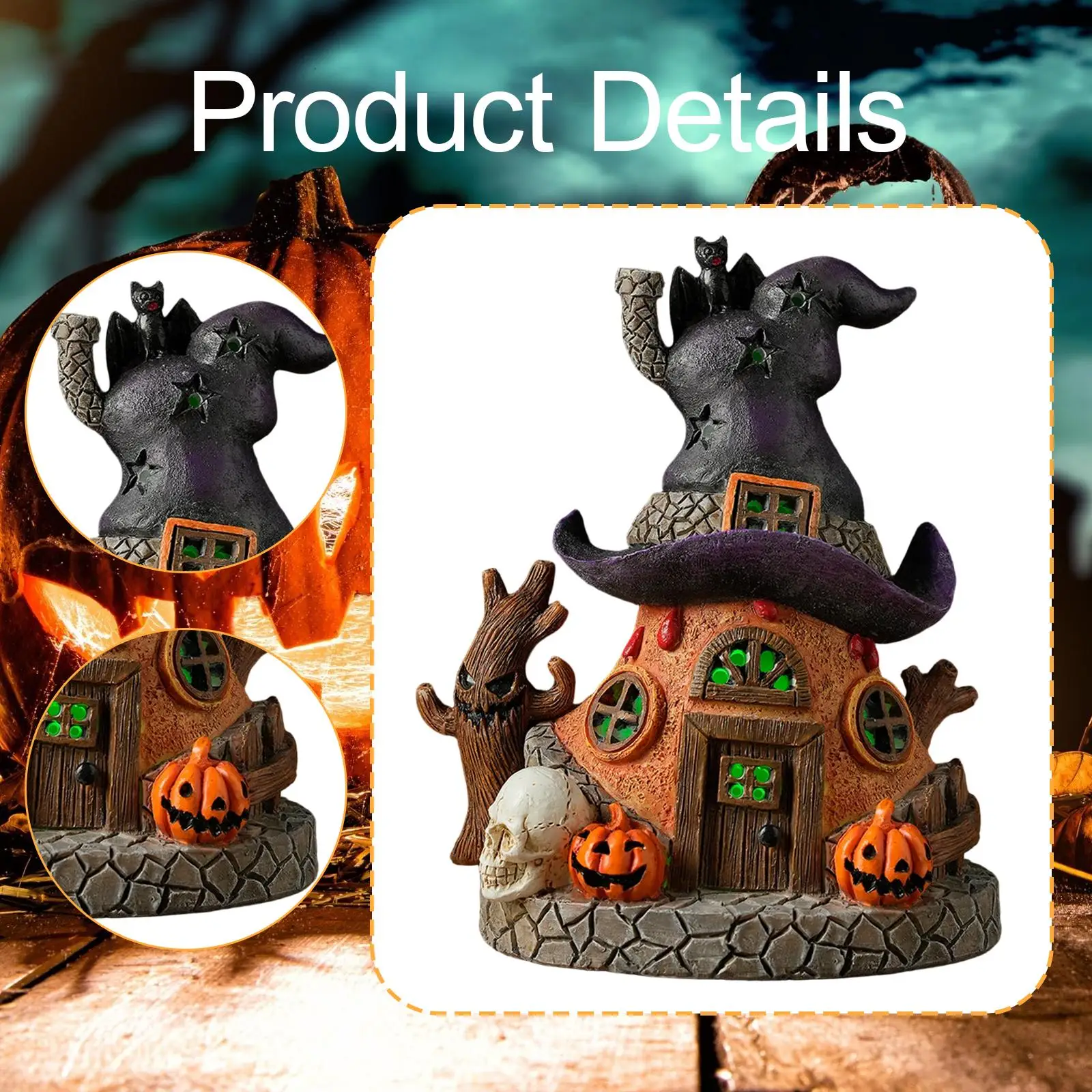 Estatua de cabaña, casa de jardín de hadas, estatuilla, obra de arte, adorno, escultura para mesa - imagen 5