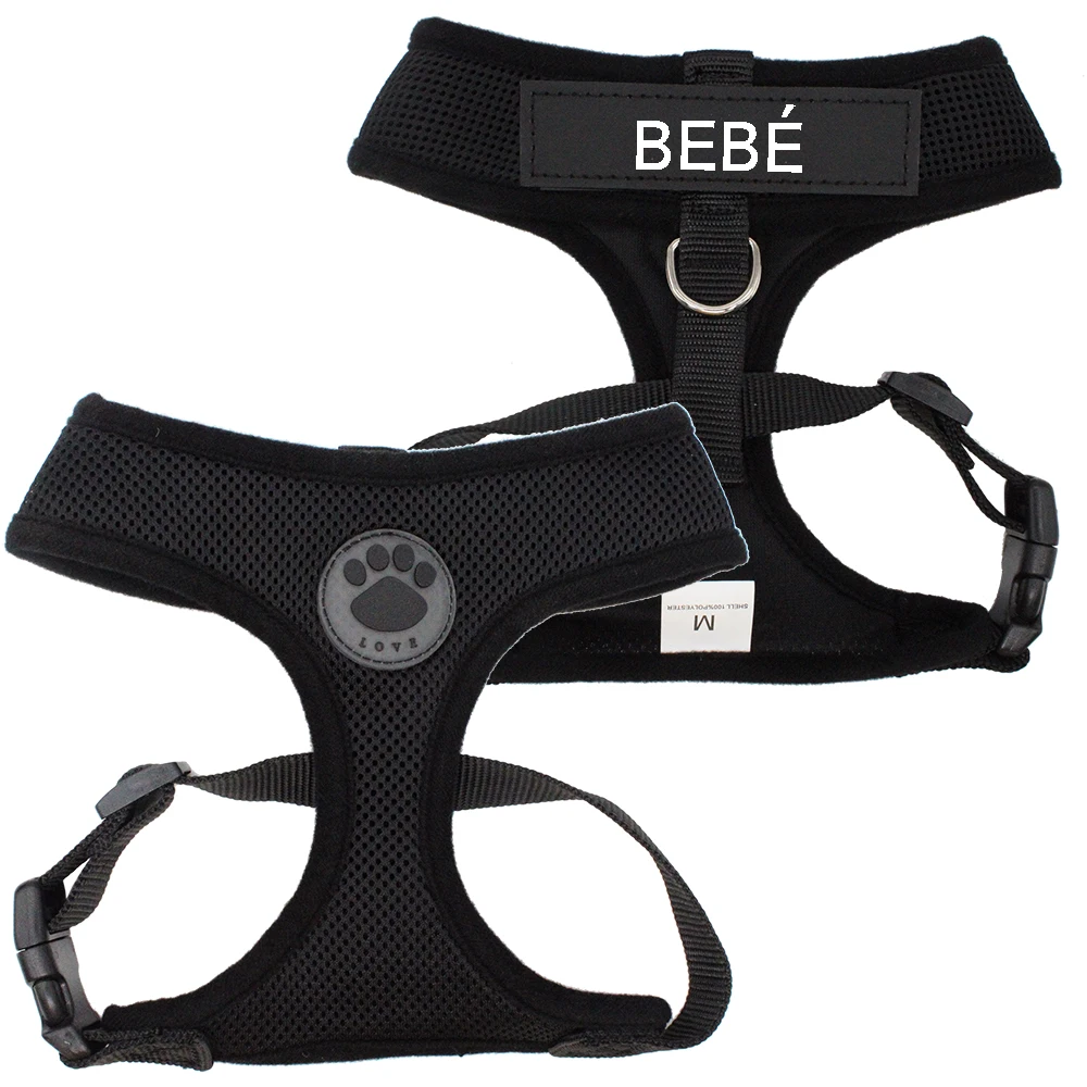 Arnés personalizado para perro, etiqueta con nombre, malla de nailon, chaleco, placa de identificación, gancho para gato, Parche de Control transpirable, correa de pecho para mascota - imagen 3