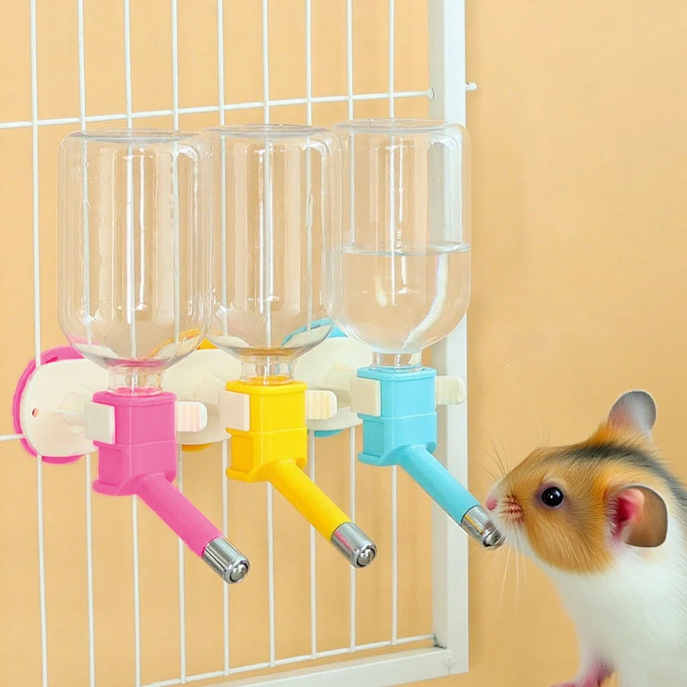 Botella de agua colgante para mascotas de 350ml, bola de acero inoxidable, alimentación a prueba de fugas, dispensador de agua automático para animales pequeños, conejos y gatos - imagen 2