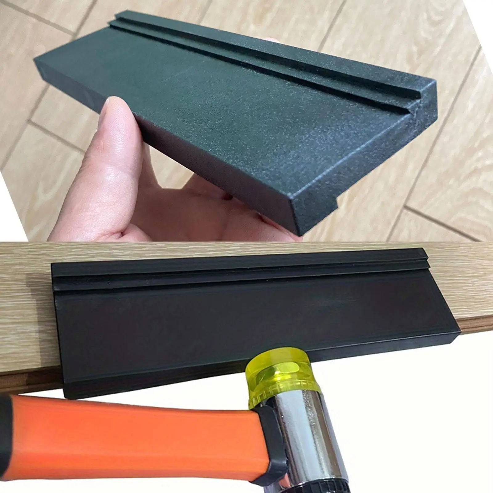 Bloque de roscado, herramienta para pisos de madera con diseño de múltiples ranuras, bloque de roscado para pisos de madera dura para instalación de suelos laminados de tablones de vinilo - imagen 5