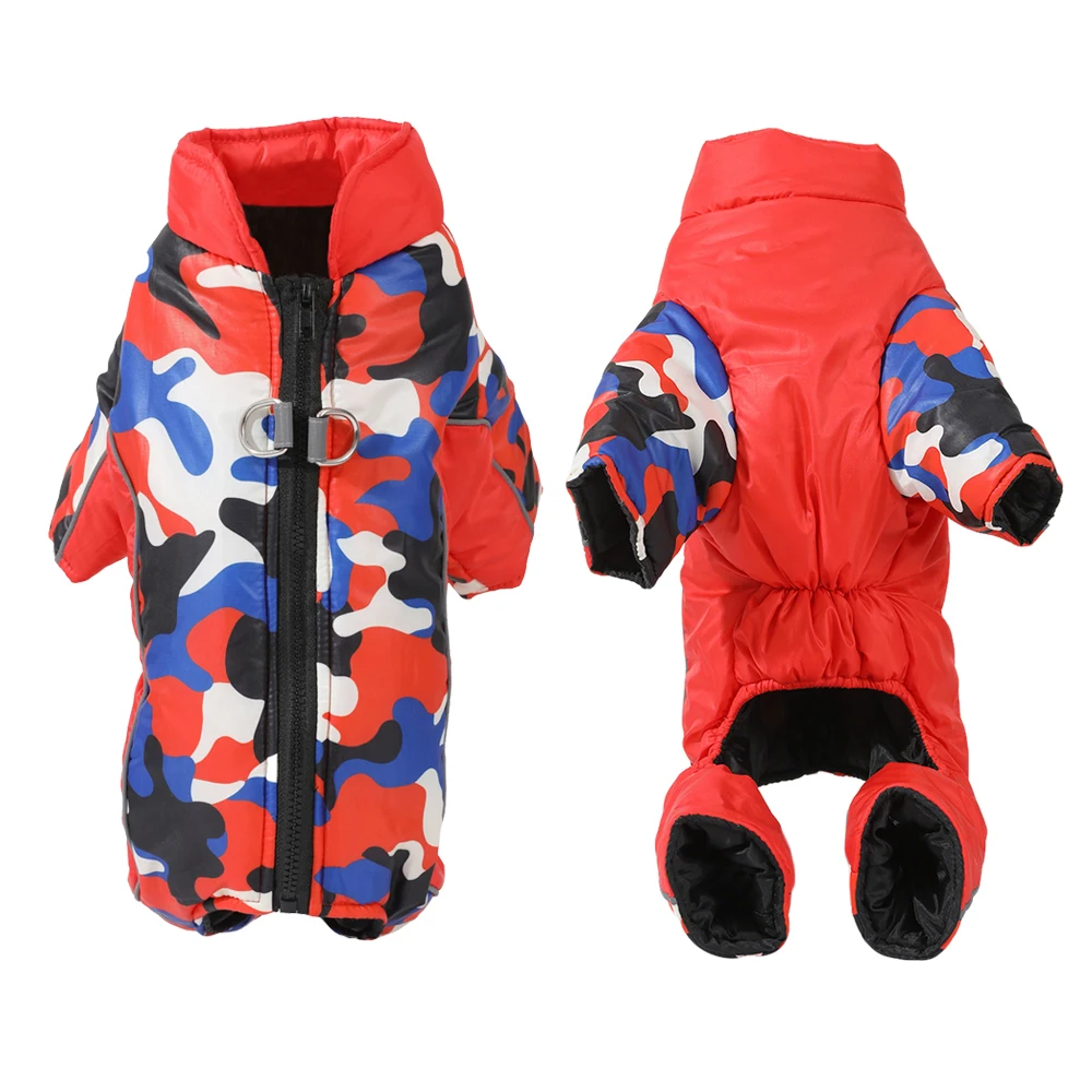 Mono cálido de invierno para mascotas, monos para perros pequeños y medianos, chaqueta reflectante impermeable para perros, mono, abrigo de camuflaje para cachorros - imagen 2