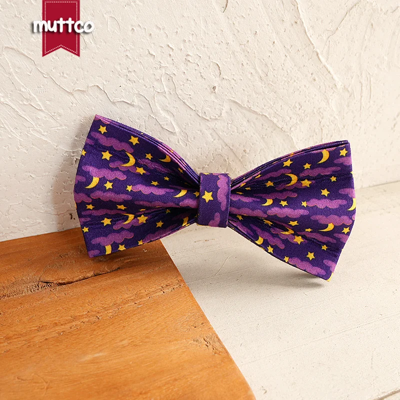 MUTTCO esta colilla para perro con motivo de luna y estrella nocturna PURPLE MOON NIGHT que añade un toque de ensueño UDC222 - imagen 3