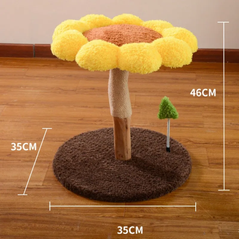 Vista frontal del rascador con forma de flor