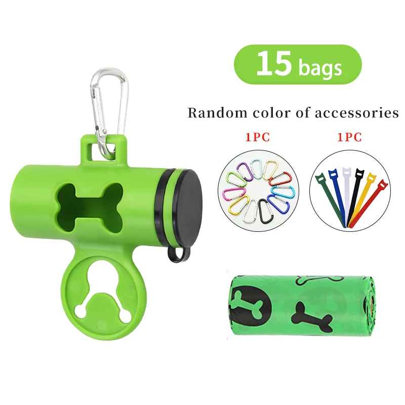 Bolsa de basura para mascotas con cubo de basura multifuncional, dispensador de bolsas para caca de perro portátil, bolsa de residuos para cachorro, suministros para mascotas respetuosos con el medio ambiente - imagen 2
