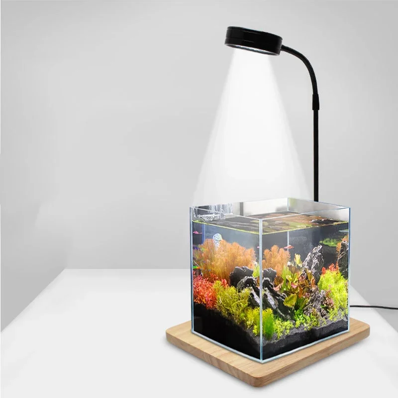 Luz LED Espectro Completo Tablero Bambú Acuario Nano Tanque Betta Pecera Plantas Macetas Suculentas Paisaje Miniatura - imagen 2