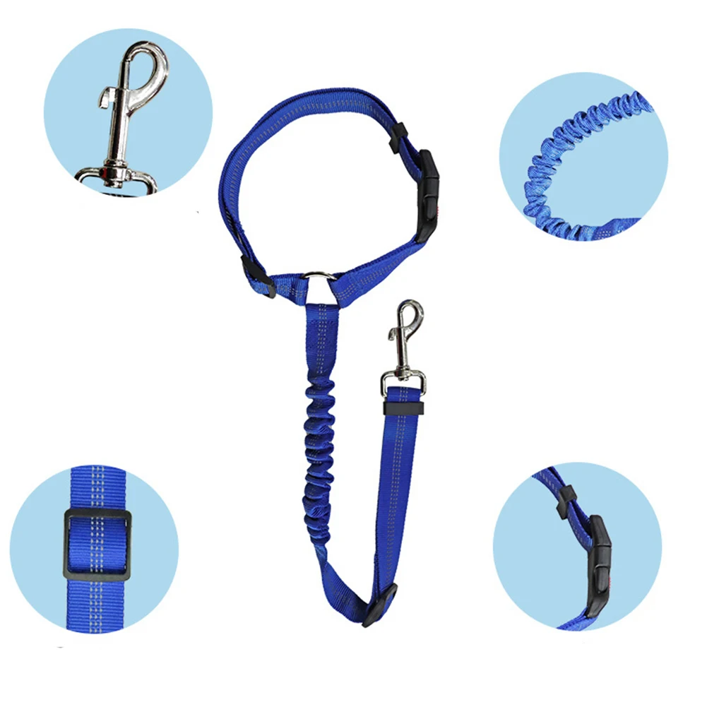 Cinturón de seguridad ajustable para perros, cinturón reflectante elástico de nailon para vehículo, Clip de viaje para perros pequeños, medianos y grandes - imagen 2