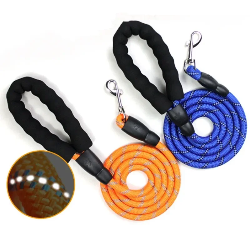 Correa reflectante para perros, correas resistentes a los tirones para perros grandes, cuerdas para caminar, Asa cómoda, cadena para perros, accesorios para mascotas - imagen 4