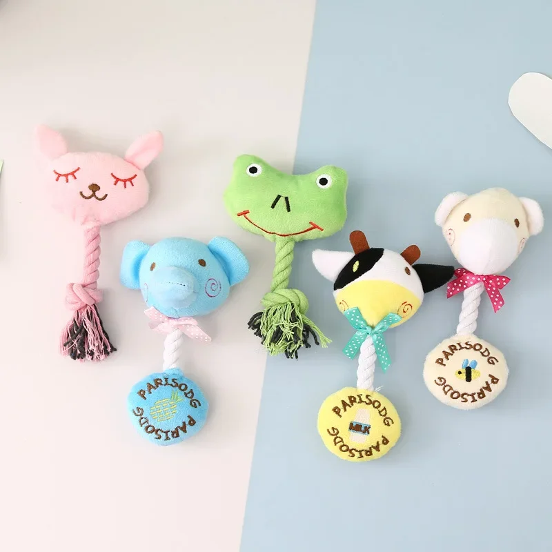 Juguete de peluche con voz para perro, animales, Rana, conejo, resistente a las mordeduras, herramienta Molar para mascotas - imagen 5