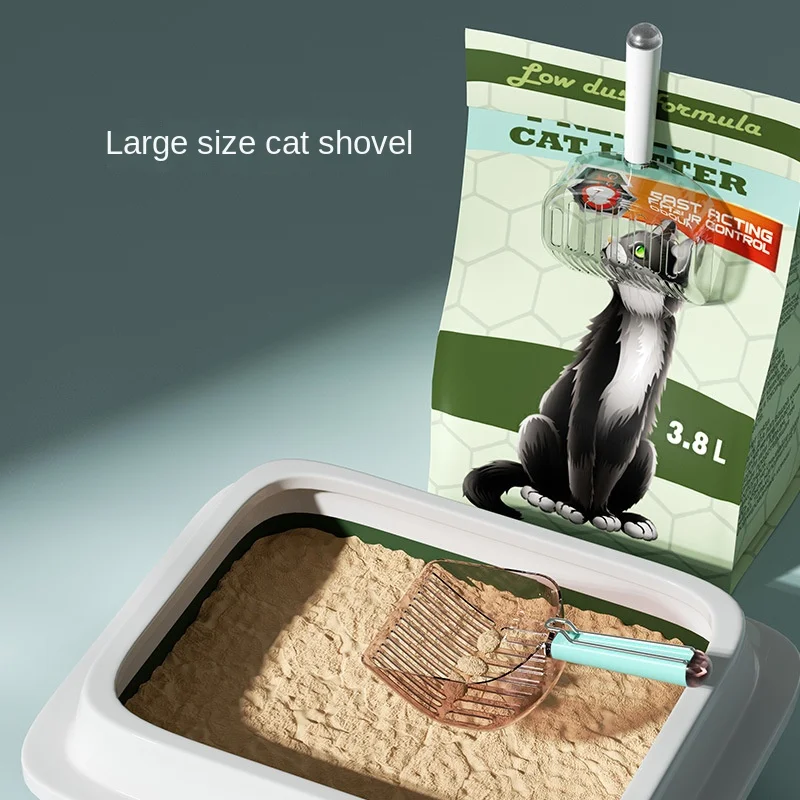 Cat Litter Scoop Plastic Cat Litter Shovel With Base Self Cleaning Cat Litter Box Shovel Kitten Toilet Clean Tools Cat Supplies - imagen 2