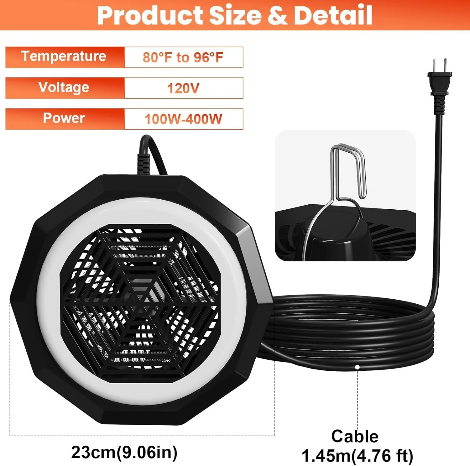 Lámparas de aire caliente gato perro pollo pato ganso lámpara de calefacción calefacción veterinaria lámpara de temperatura constante aislamiento ajustable - imagen 2