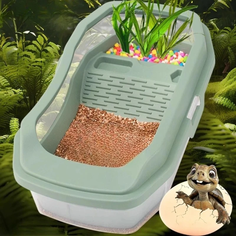 Caja de tortugas creativa, terrario de tortugas para mascotas, terrario grande de lujo para Reptiles, perrera de tortugas, cubo de cría para mascotas, suministros para reptiles - imagen 3
