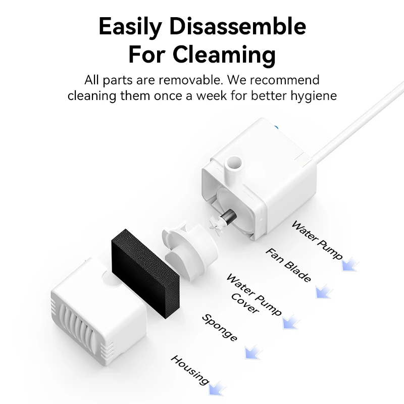 Bomba de agua ROJECO para fuente de agua inalámbrica de acero inoxidable de 3,2 L para gatos, fuente para beber para mascotas, bomba de agua para reemplazo de bebedero para gatos - imagen 5