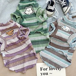 Camiseta de verano a rayas para perros pequeños – Fresco y cómodo