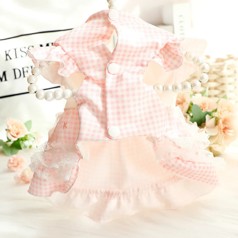 Vestido de princesa fino de primavera y verano para gatos, perros, estilo Lolita con diseño de flores en 3d, Bichons, Chihuahuas, ropa - imagen 4