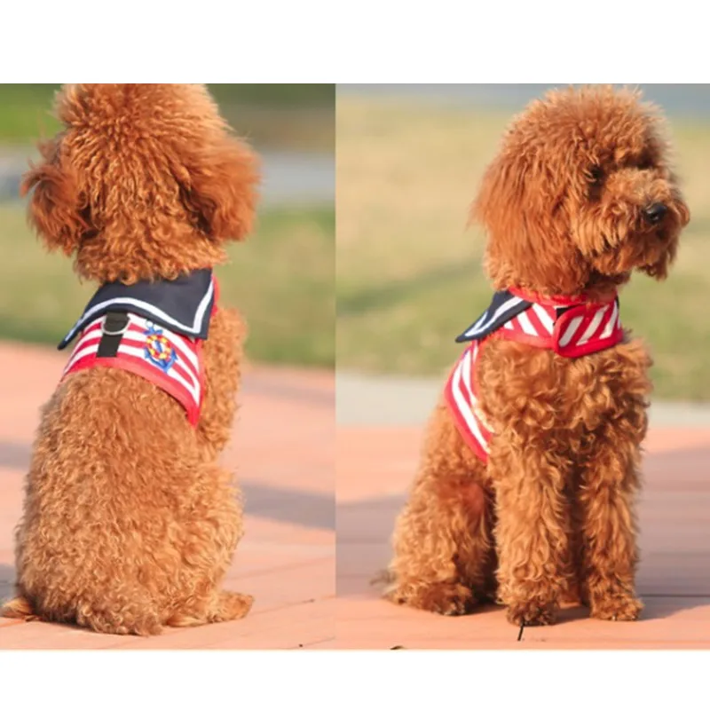 Chaleco de estilo marino con correa para el pecho, cadena suave y transpirable, adecuado para productos para perros pequeños y medianos - imagen 4