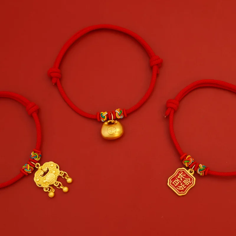 Collar de la suerte Año Nuevo Chino para gatos y perros – rojo y dorado - imagen 4
