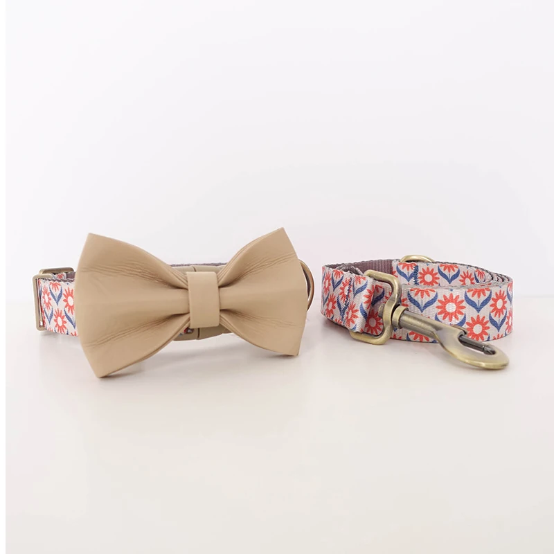 PLATTCO, correas hechas a mano, conjunto de correa y Collar para perro con hebilla de plástico de Color café claro, Collar y correa para perro, 5 tamaños PDC355 - imagen 5