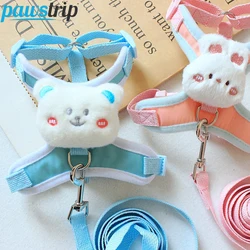 Conjunto de correa de arnés para perros pequeños, arnés ajustable para cachorros y gatos, chaleco, Bulldog Francés, Chihuahua, Pug, correa para caminar al aire libre