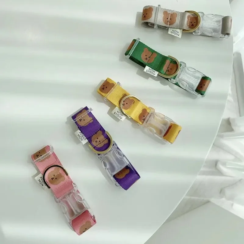 Collares y correas para perros de oso de dibujos animados, Collar de verano para perros pequeños, producto, artículo de accesorios para mascotas Yorkshire Chihuahua