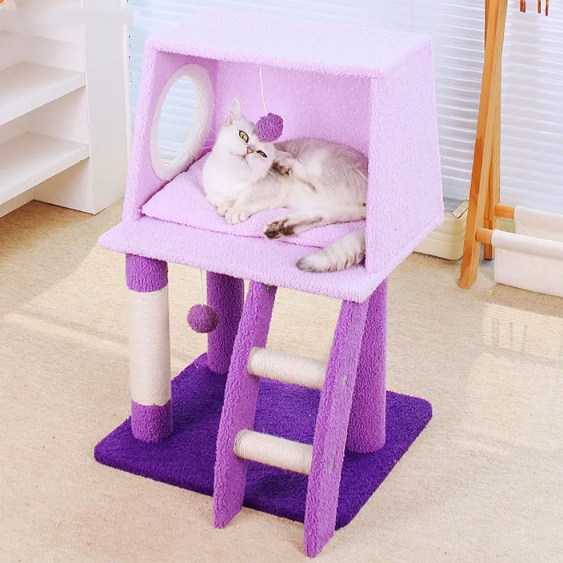 Torre rascadora para gatos con casa, columna de sisal y nido salto - imagen 4