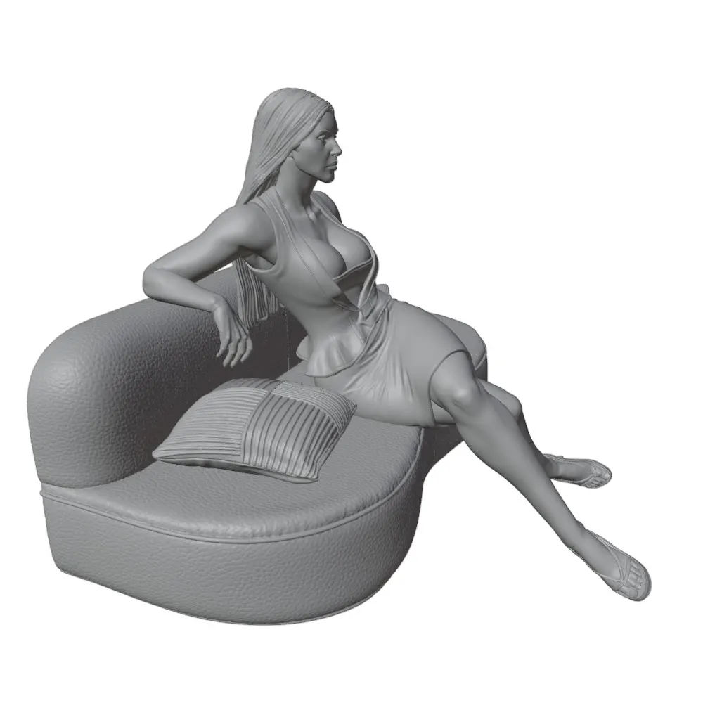Kit resina gris 3D chica sexy decoración muñeca DIY sin montar