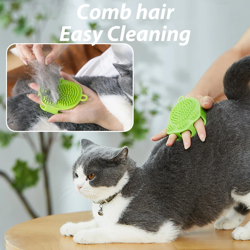 Cepillo de baño de silicona para mascotas, herramienta de cuidado del cabello para gatos y perros, guantes suaves para lavar el baño, accesorios para mascotas - imagen 2