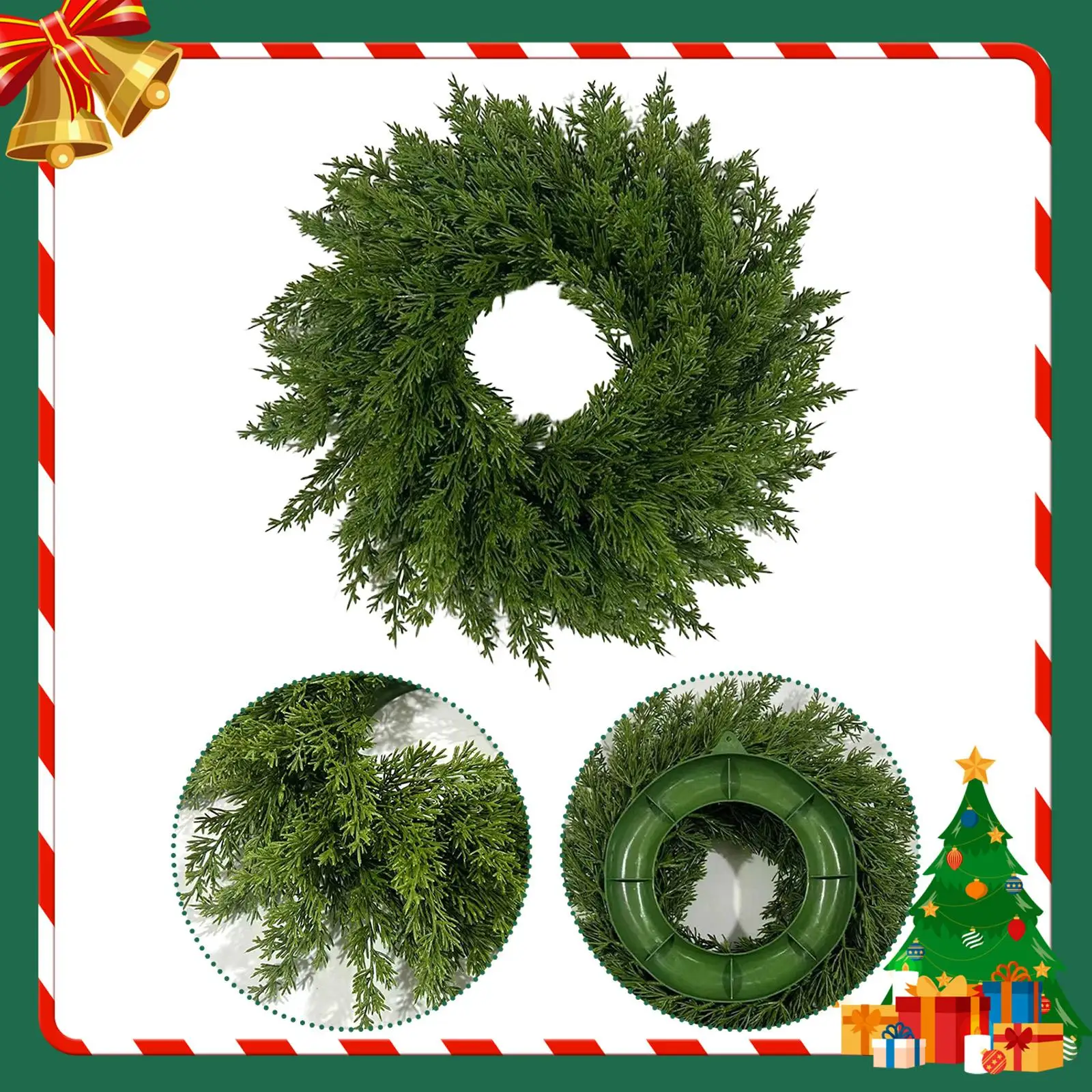 Corona navideña para puerta delantera, regalo, adorno colgante decorativo, guirnalda pequeña - imagen 5