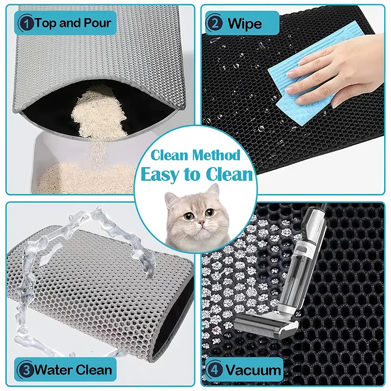 Alfombrilla impermeable EVA para arenero de gato – Doble capa - imagen 2