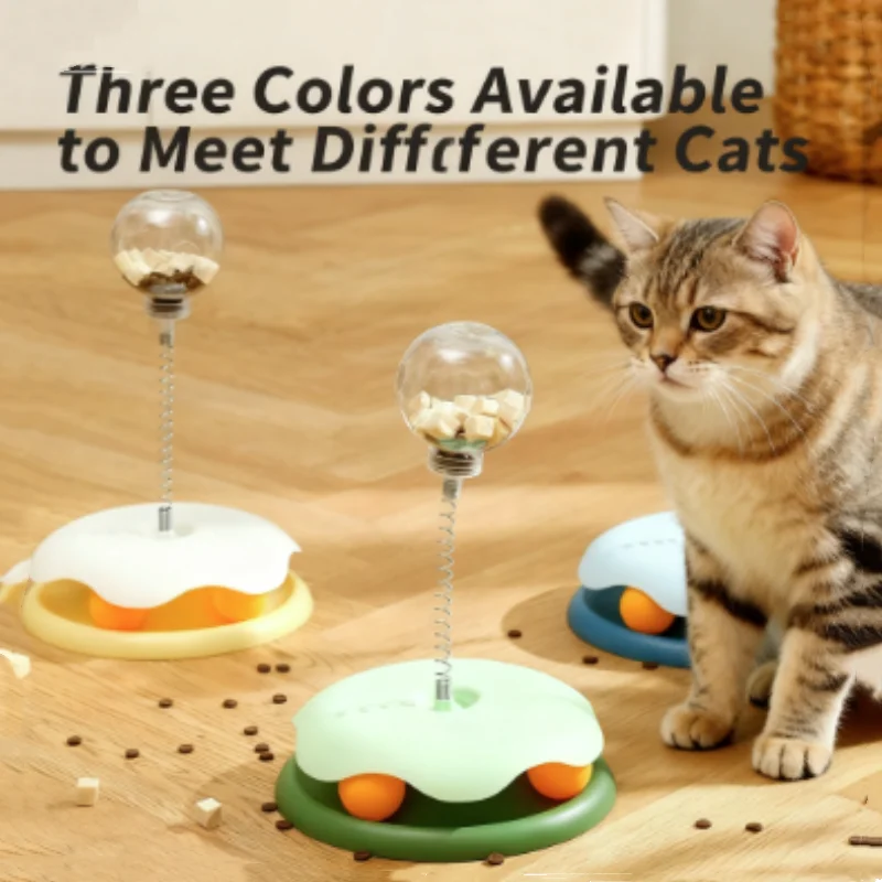 Bola interactiva para fugas de mascotas, plato giratorio para gatos, dispensador de comida de juguete para entrenamiento IQ, Ideal para perros y gatos, productos para mascotas, accesorios