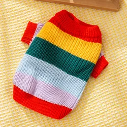 Jersey de punto a rayas para perro – Jersey térmico de invierno