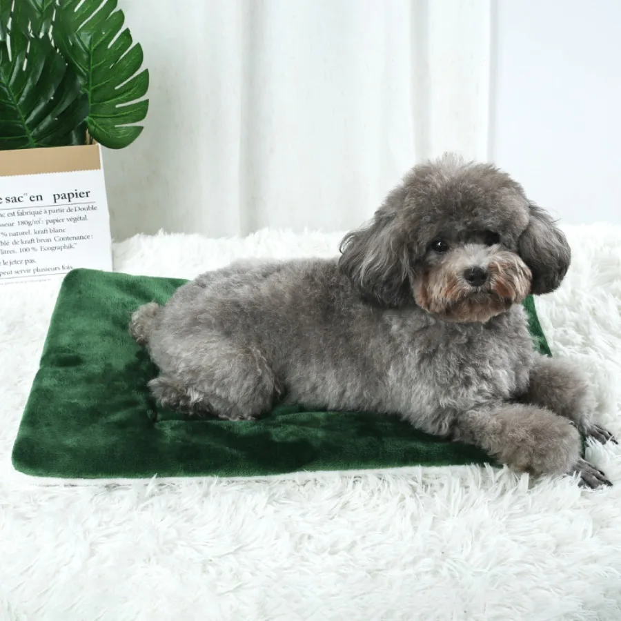 Estera de cama de lana para mascotas de otoño e invierno, adecuada tanto para uso en el hogar como un cálido tapete de cama para mascotas en invierno