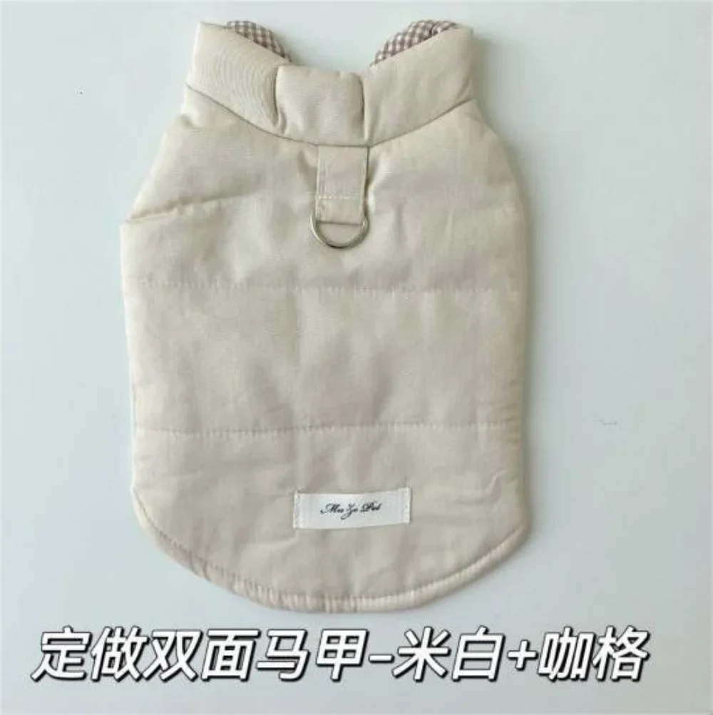 Chaleco de doble cara para mascotas, bonito abrigo a cuadros, ropa para perros pequeños, abrigo para cachorros, ropa para primavera, Otoño e Invierno - imagen 2