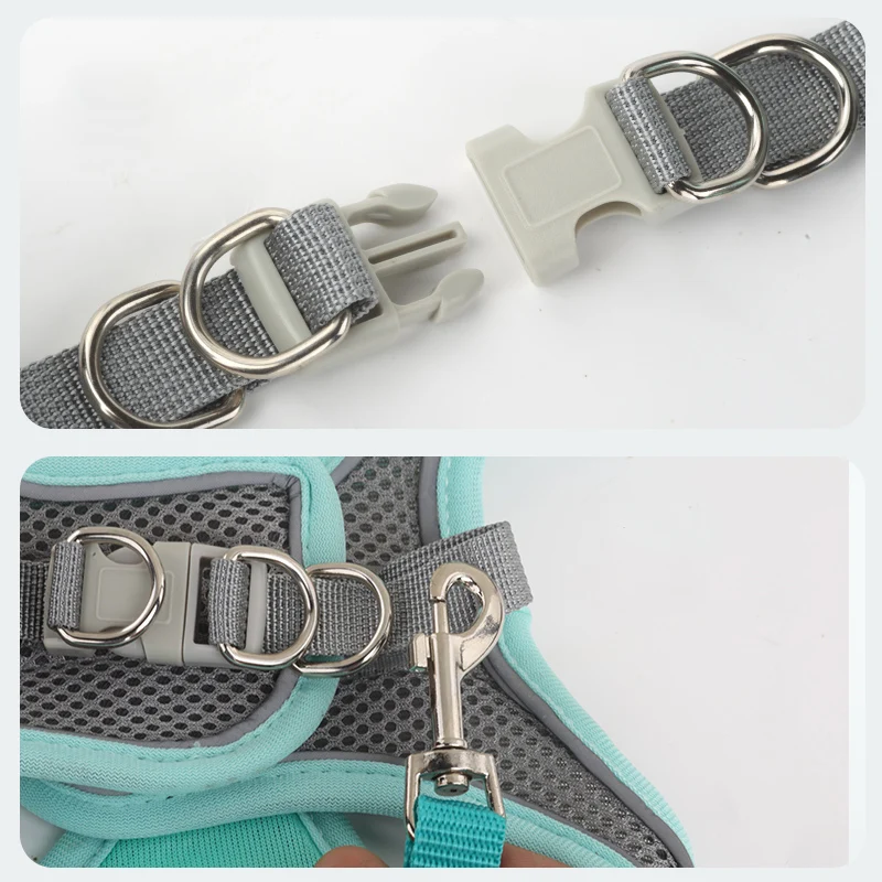 Chaleco transpirable para perros para mascotas, faja pectoral, correas traseras, previene el ruptura, exclusivo para uso en exteriores, reflexión nocturna ajustable - imagen 4
