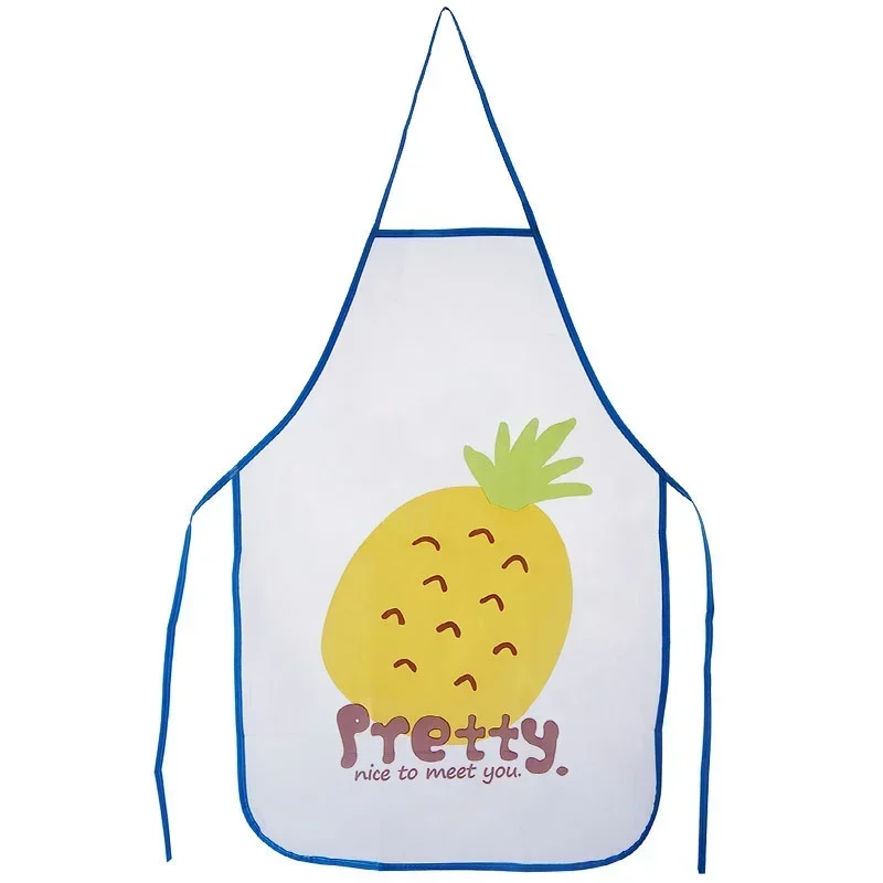 Delantal con pechera semitransparente, impermeable, antiaceite, estampado de frutas de dibujos animados, breve delantal para adultos, accesorios de cocina para hornear - imagen 4