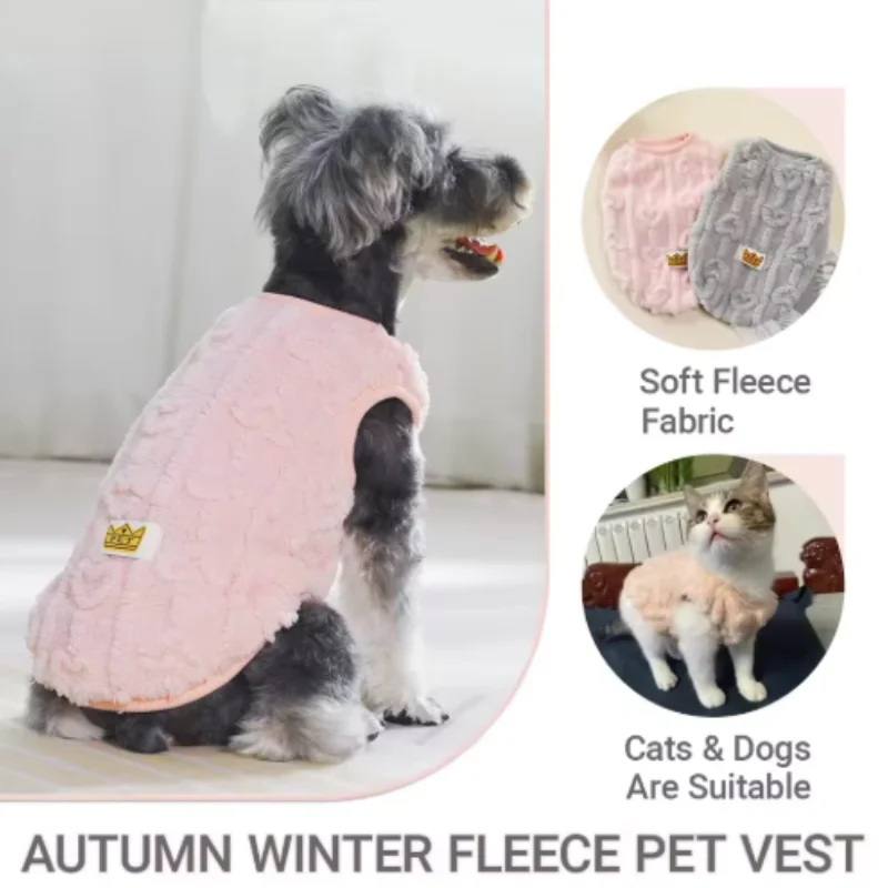 Chaqueta cálida de lana para perros pequeños y medianos, sudadera para mascotas de otoño e invierno, Protector suave para cachorros, disfraz de Schnauzer y Yorkshire - imagen 3
